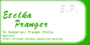 etelka pranger business card